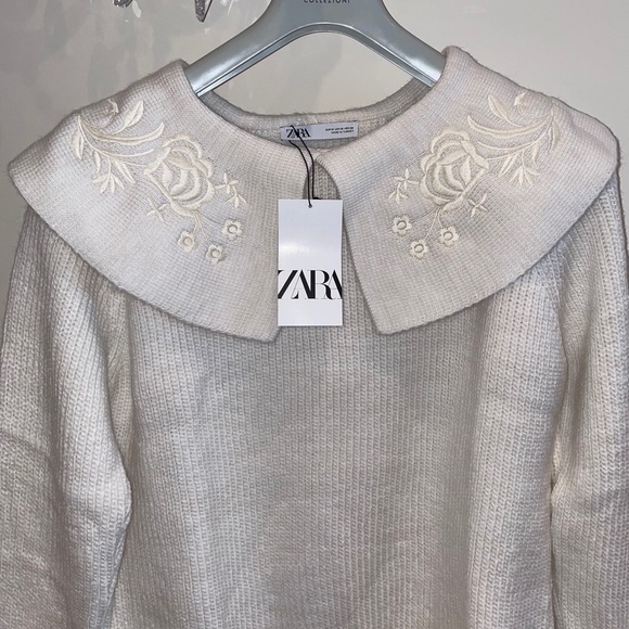 Vintage style Embroidered collar knit sweater. - Picture 5 of 6
